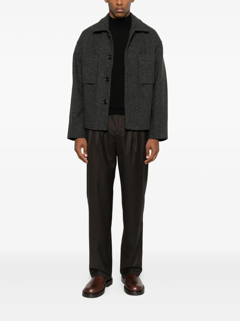 Noyoco Holar Button-fastening Jacket In Black