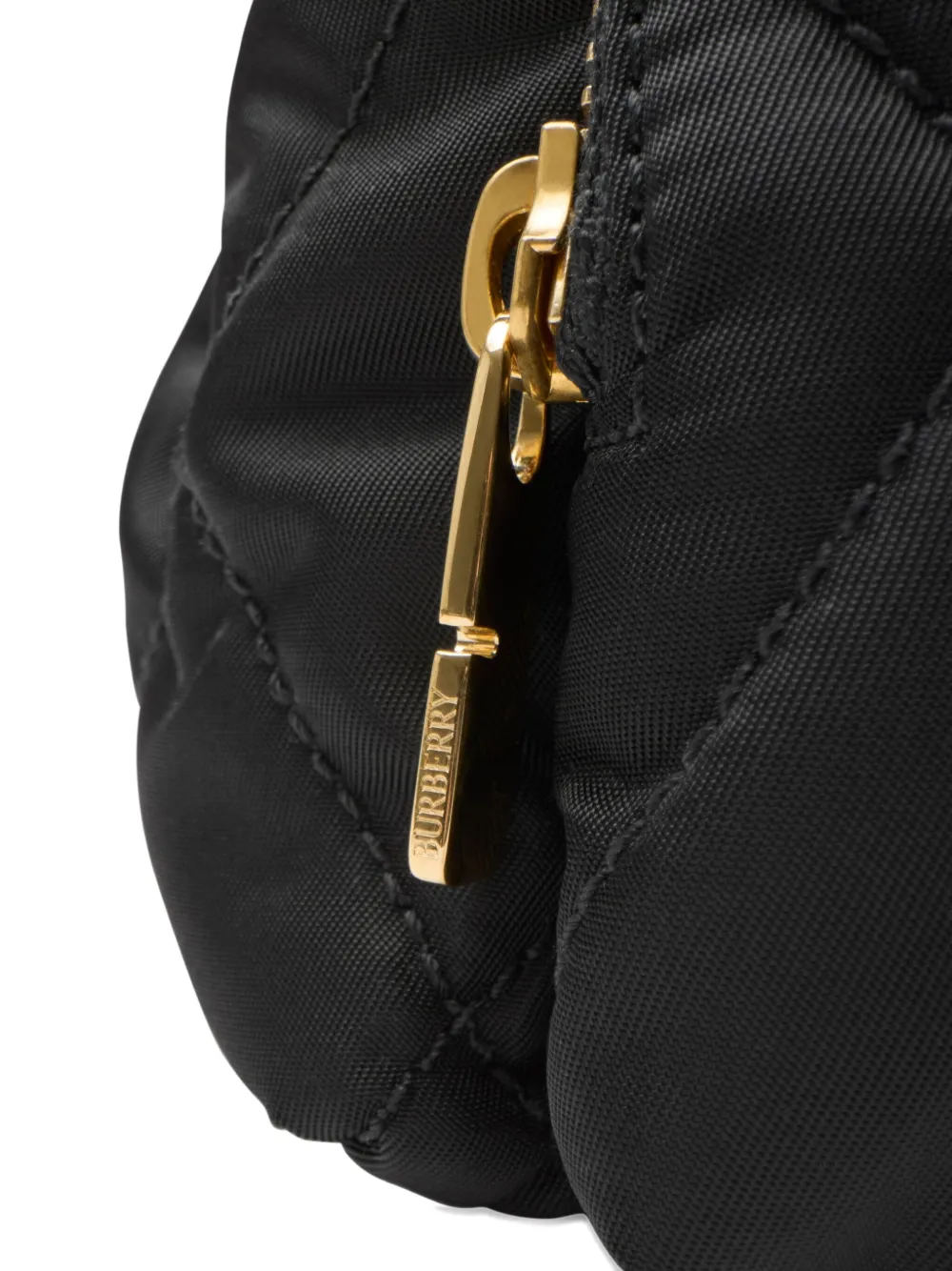 Burberry Mini Horseshoe Quilted Nylon Backpack Bags In Black