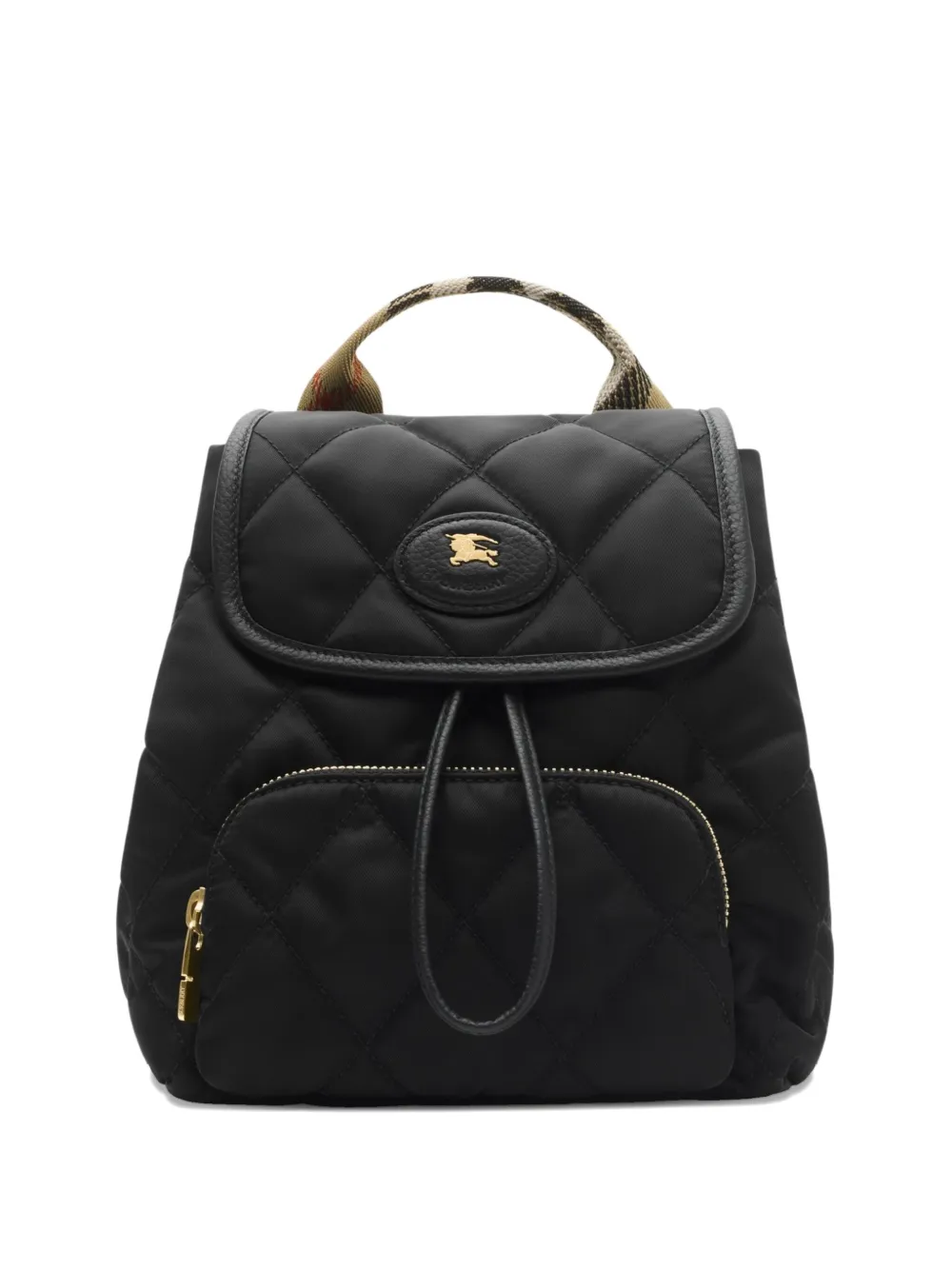 Burberry Mini Horseshoe Quilted Nylon Backpack Bags In Black