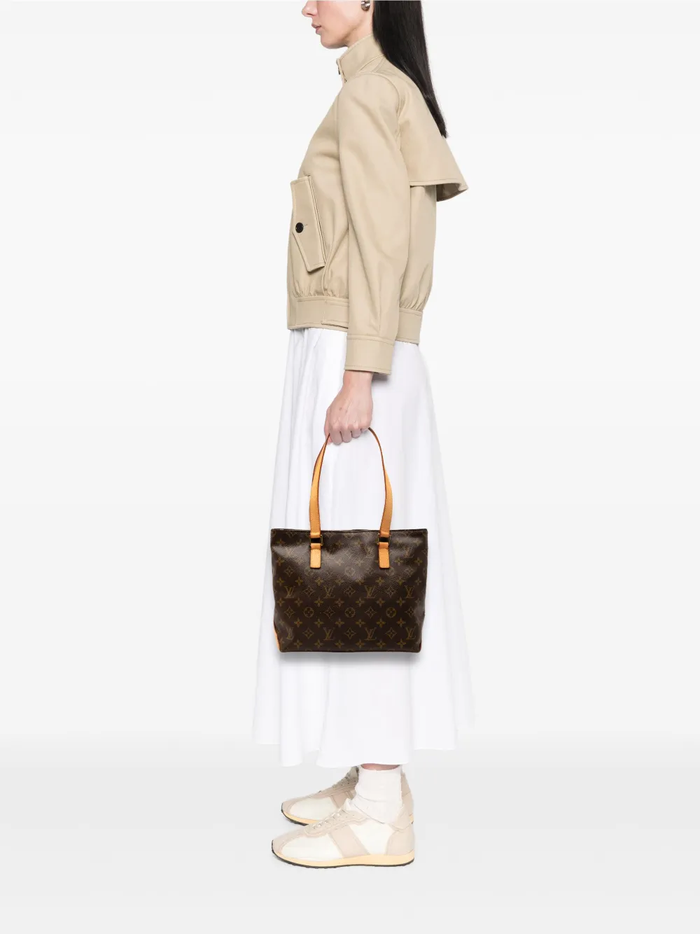 Pre-owned Louis Vuitton 2006 Monogram Cabas Piano Tote Bag In Brown