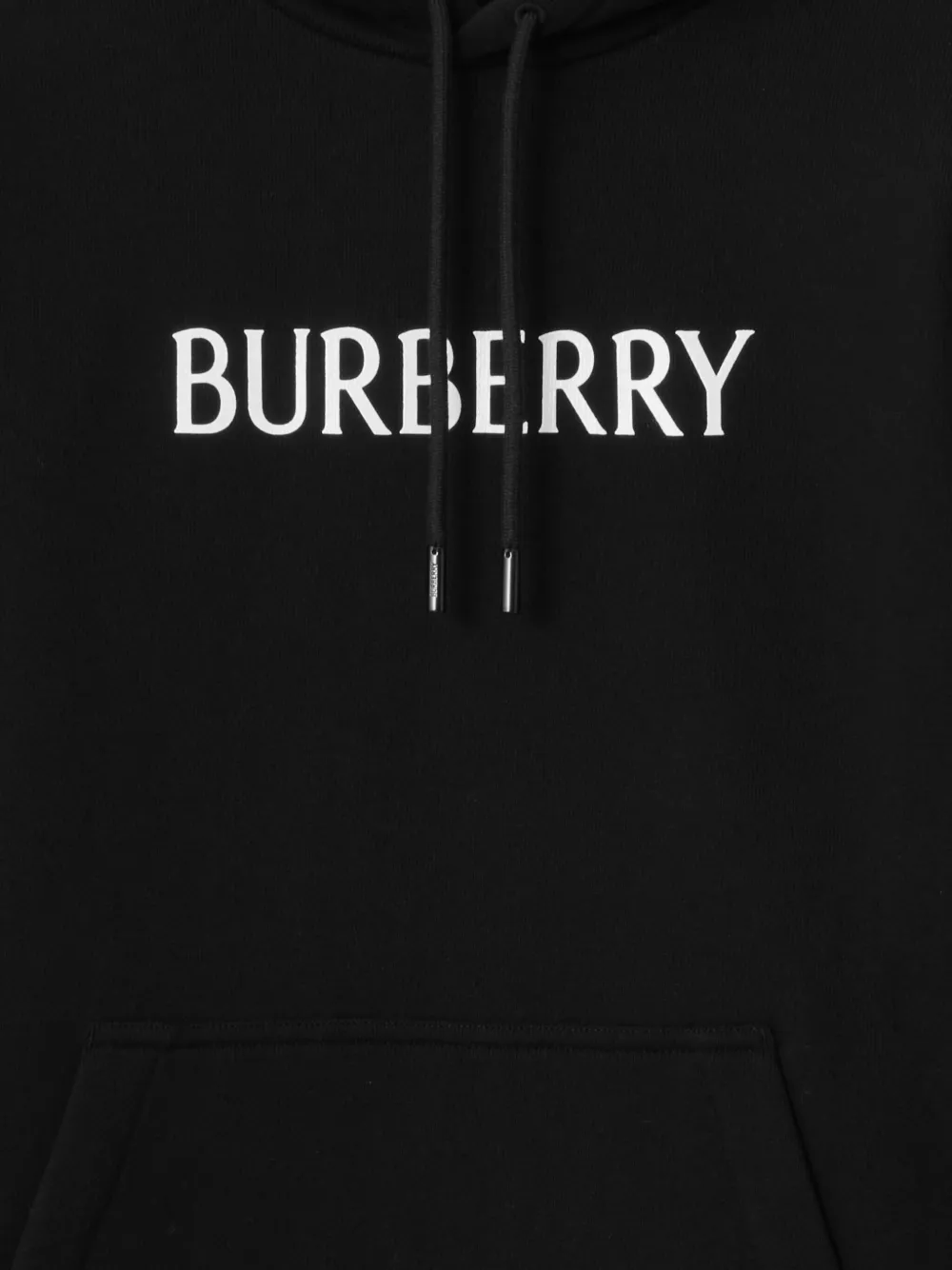 Burberry Sweater met logoprint en capuchon Zwart