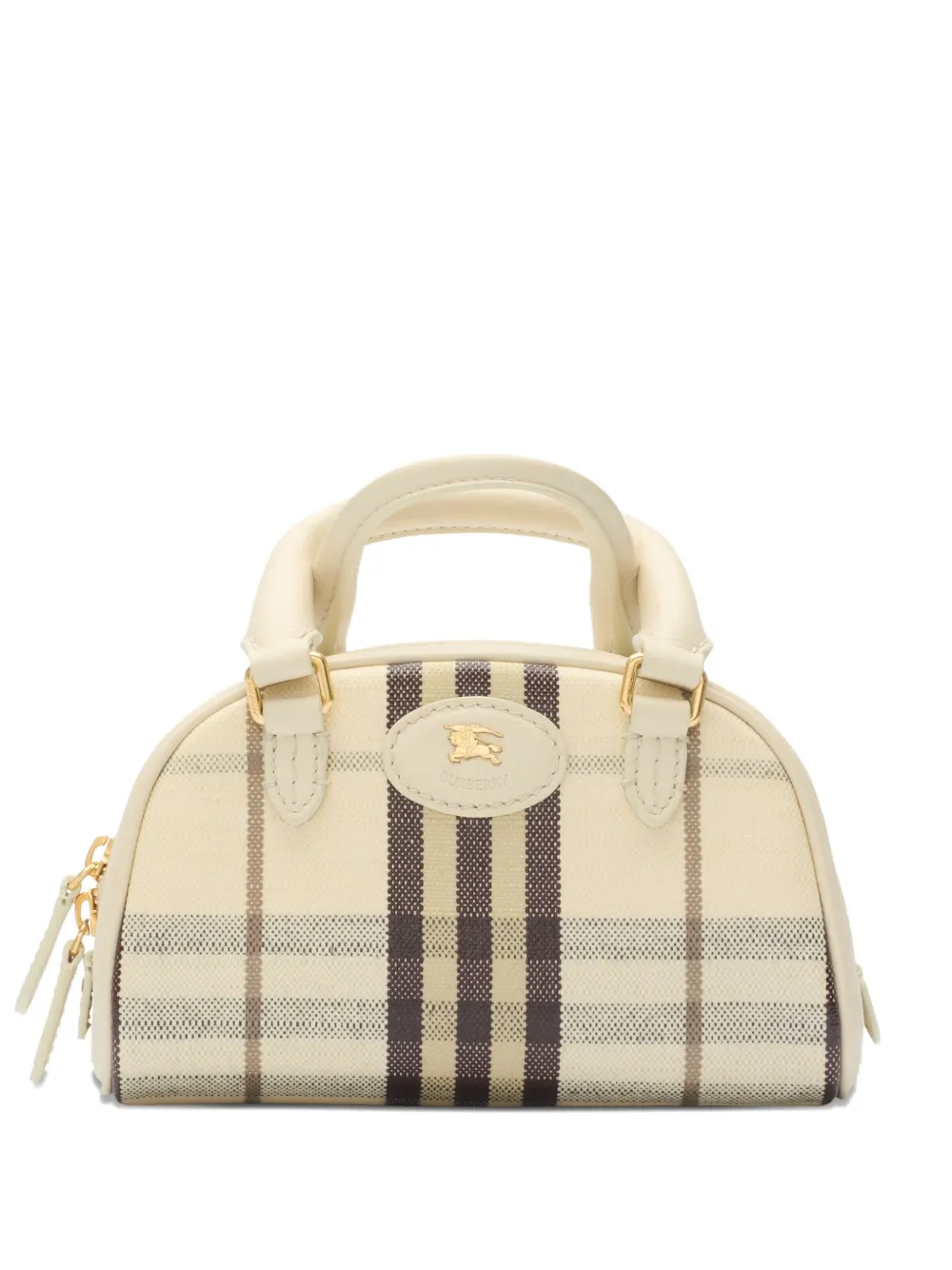 Burberry check-pattern bowling mini tote bag - Toni neutri