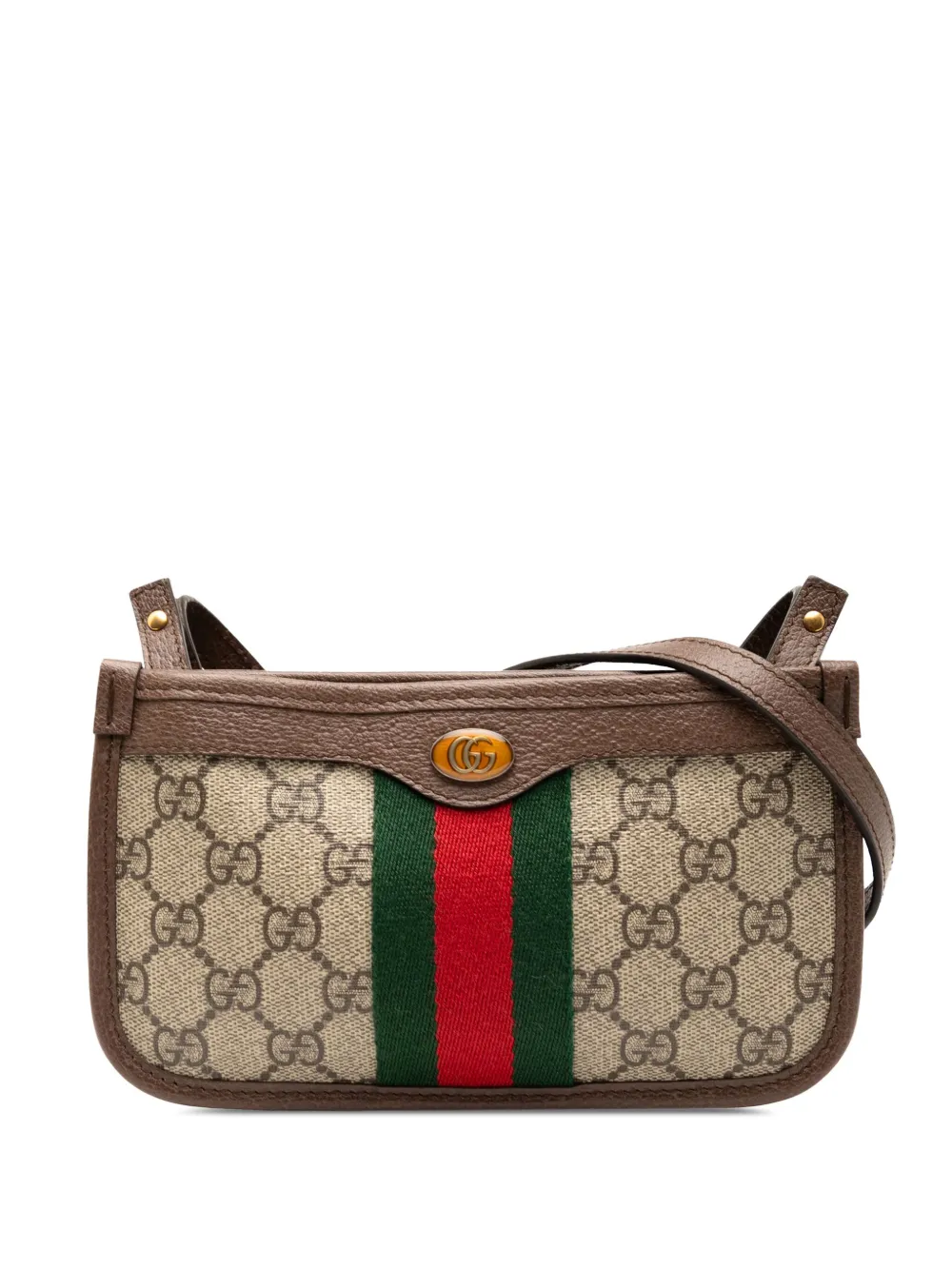 Gucci Pre-Owned 2016-2025 GG Supreme Web Ophidia crossbody bag - ブラウン Gucci Pre-Owned 2016-2025 GG Supreme Web Ophidia crossbody bag - ブラウン