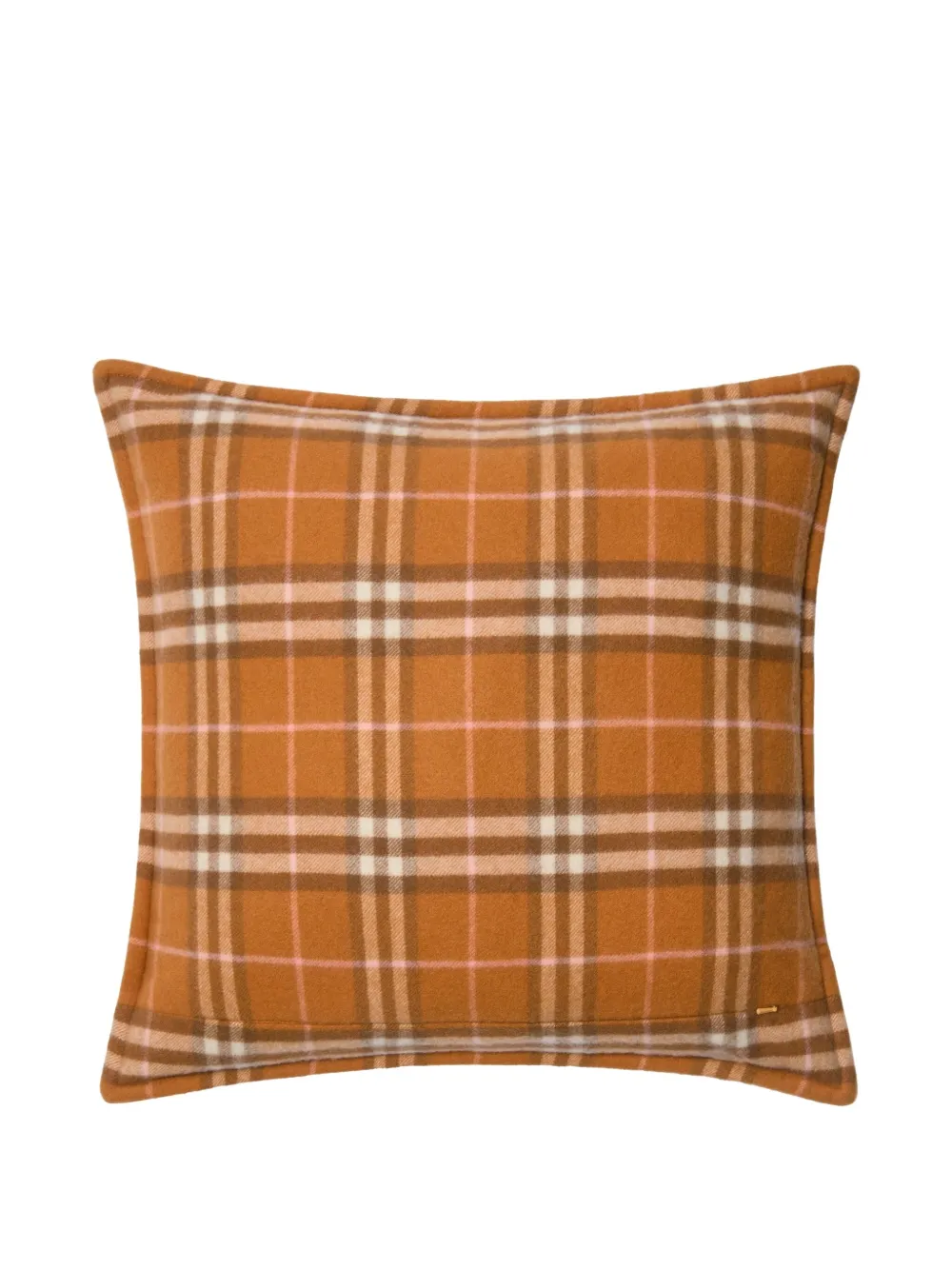 Burberry Checked Cashmere Cushion (52cm X 52cm) In Orange