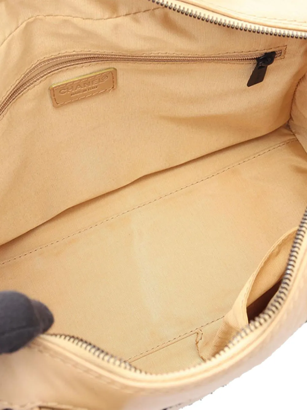 Pre-owned Chanel 2000-2002 Cc Lambskin Wild Stitch Handbag In Brown