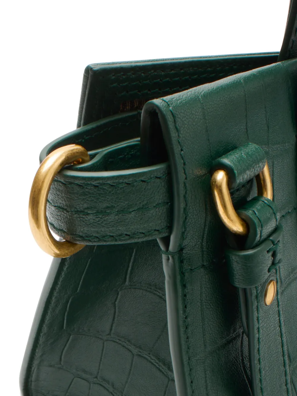 Burberry Mini Cotswolds Crocodile-effect Tote Bag In Green