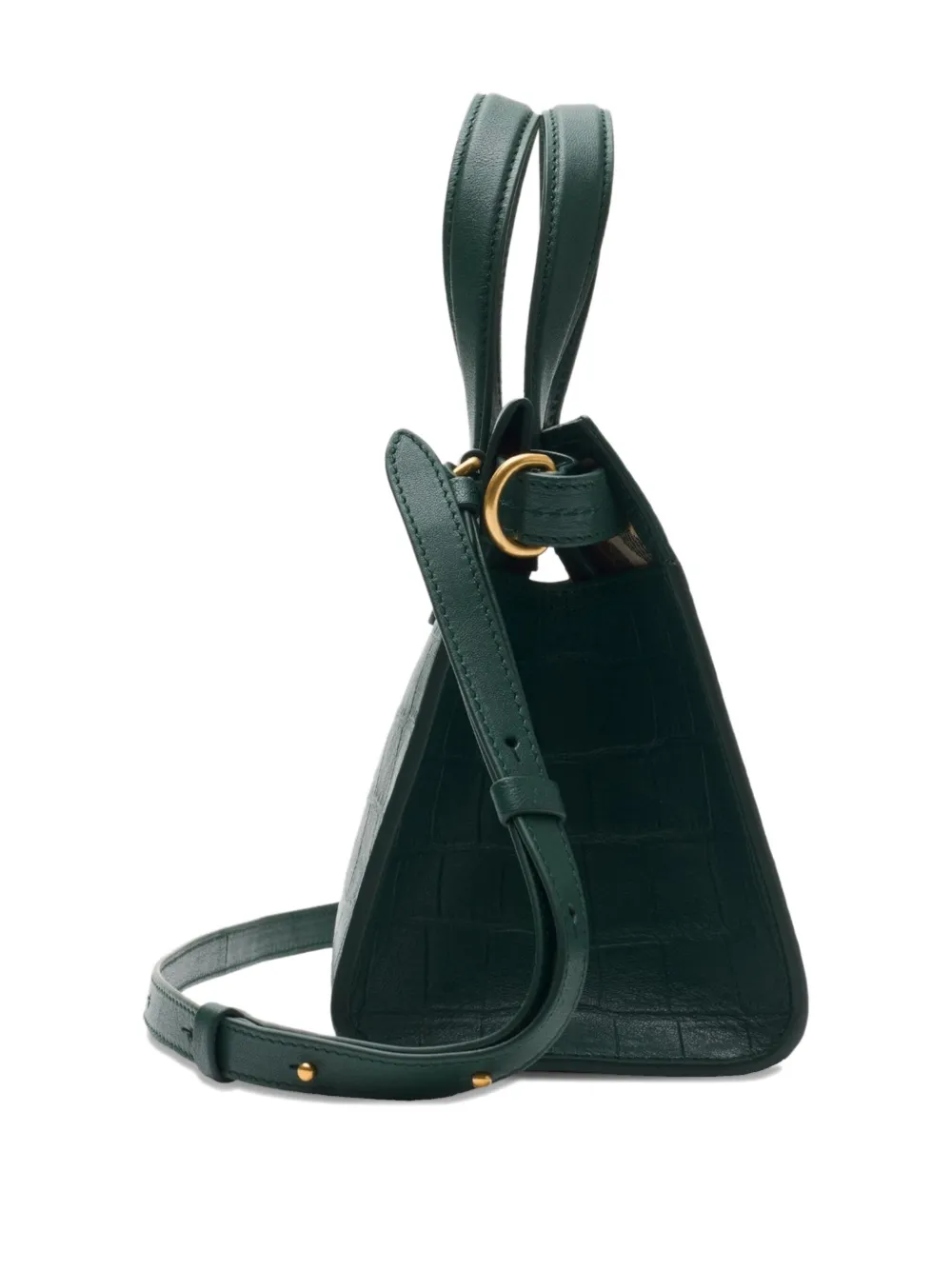 Burberry Mini Cotswolds Crocodile-effect Tote Bag In Green