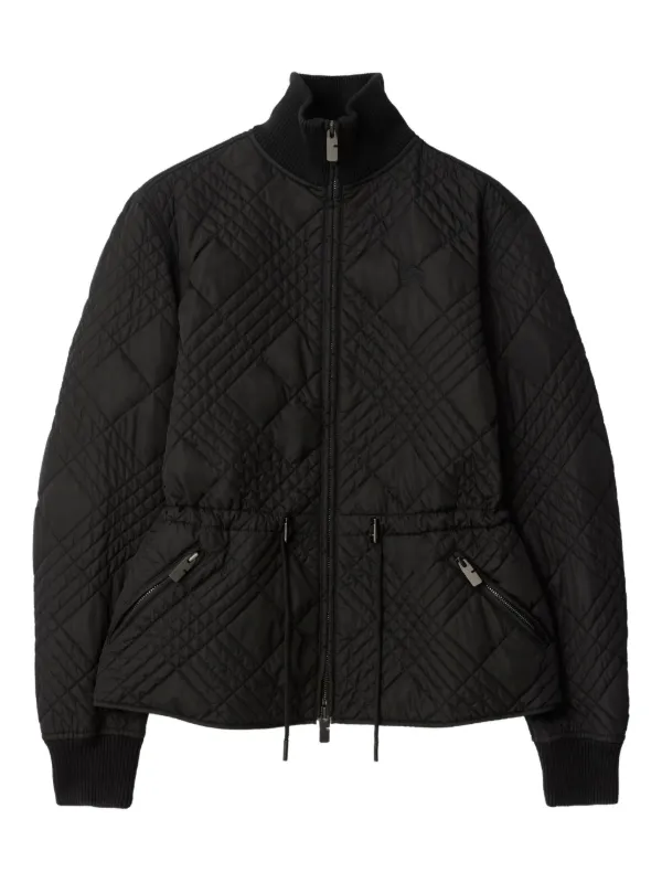 Burberry Wakerley check-stitching Jacket | Black | FARFETCH