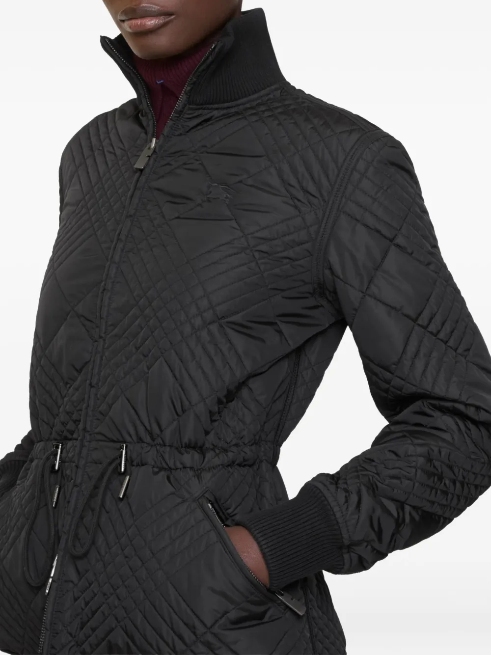 Burberry Wakerley jack met geruite stiksels Zwart