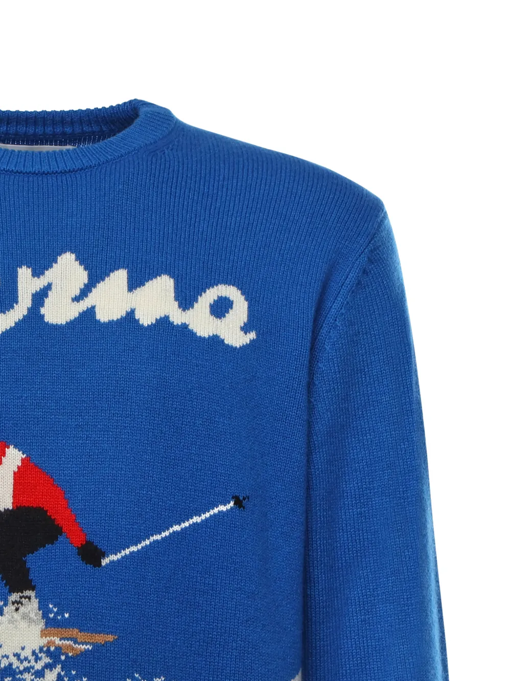 Mc2 Saint Barth Intarsia-knit Sweater In Blue