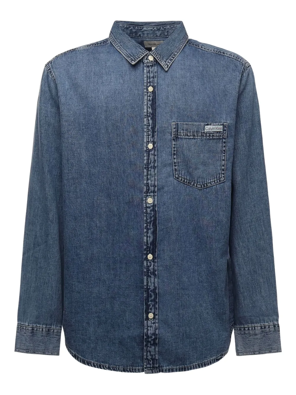 Calvin Klein Camisa mangas longas com abotoamento | Azul | Image 1