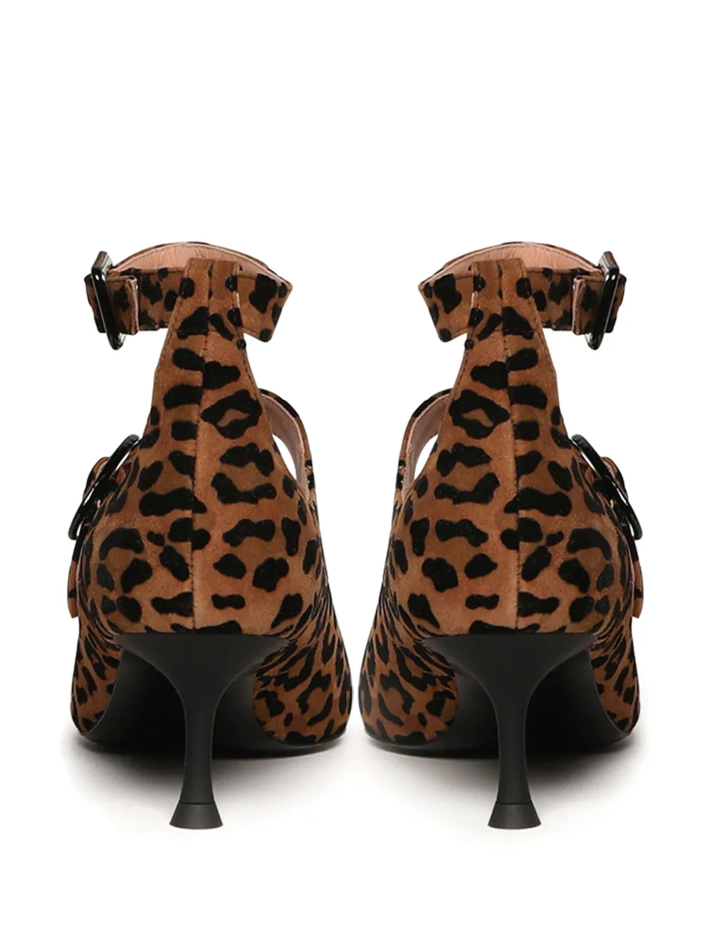 Giuliano Galiano Pumps met luipaardprint en gesp Bruin
