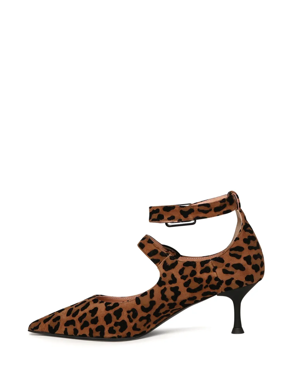 Giuliano Galiano Pumps met luipaardprint en gesp Bruin
