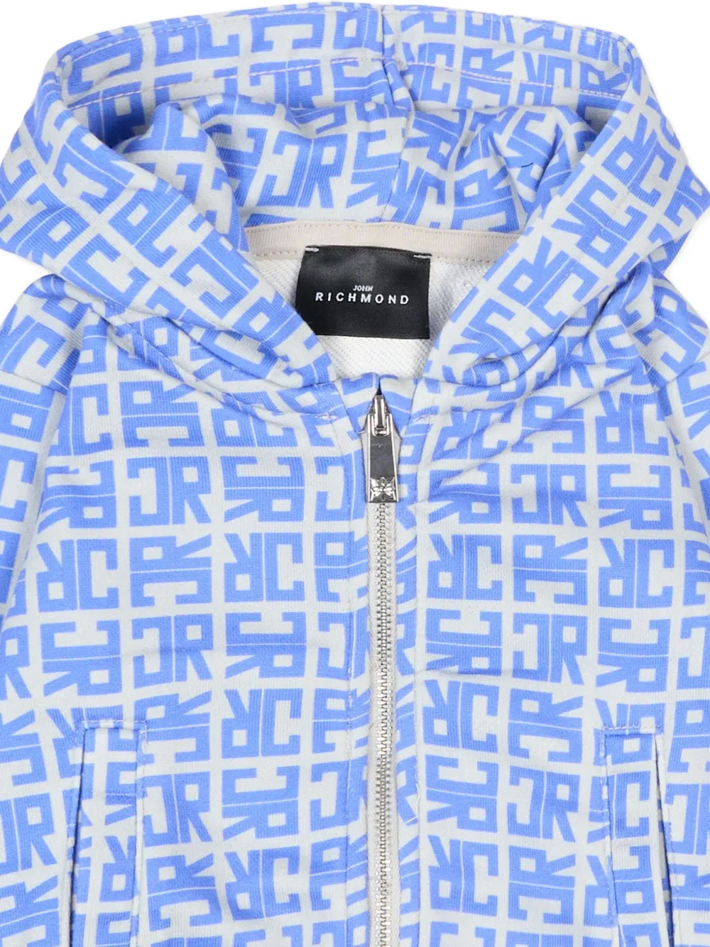 John Richmond Junior Hoodie met monogram Blauw