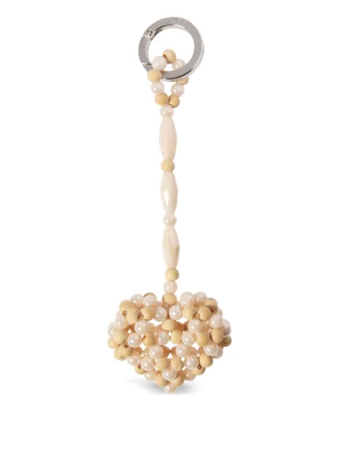 0711 heart-shaped beaded keyring