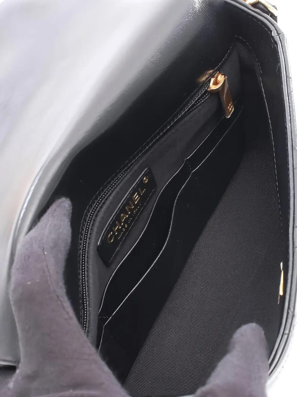 Pre-owned Chanel 2021 Quilted Chain Cross-body Bag In Black