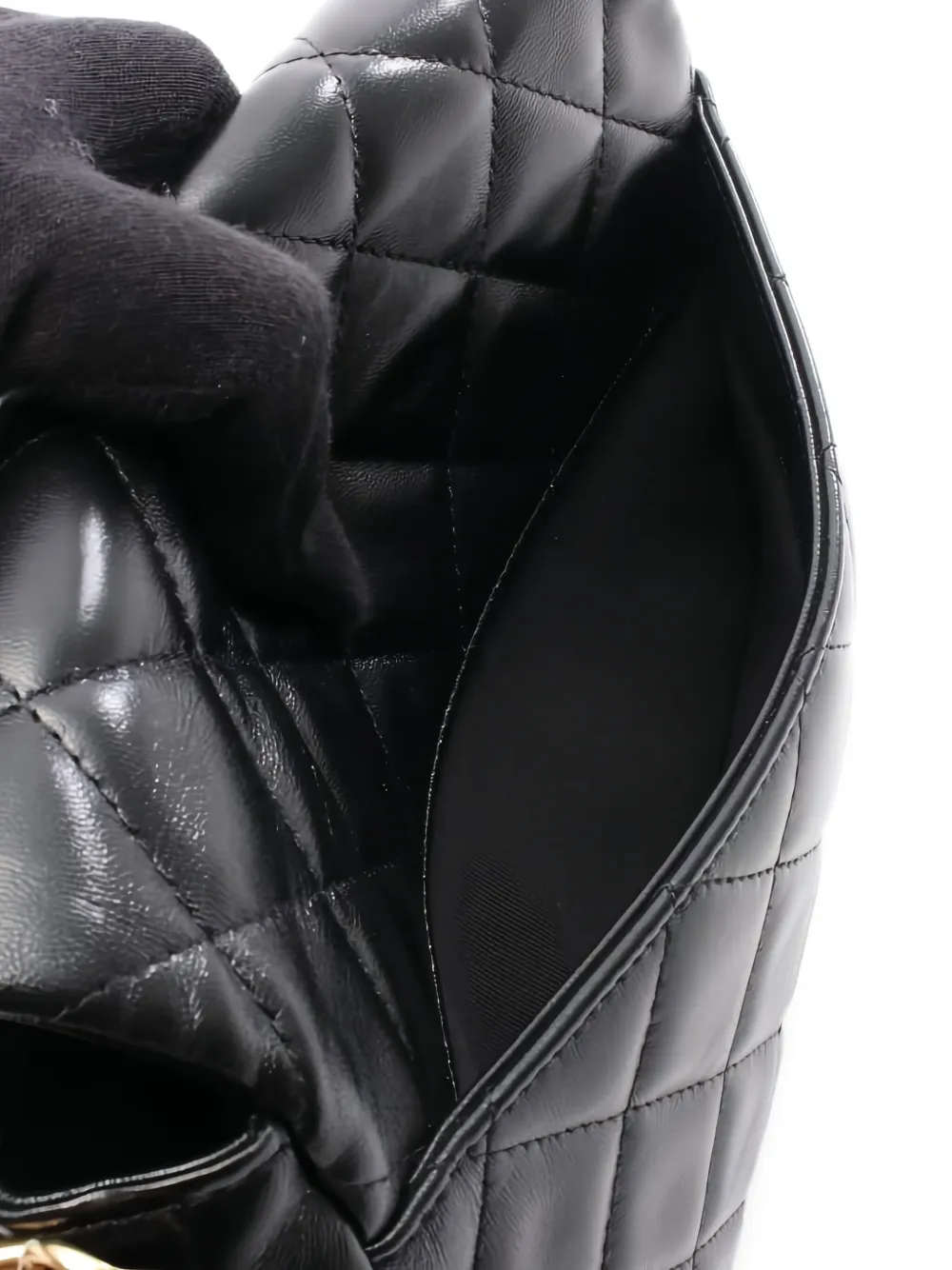 Pre-owned Chanel 2021 Quilted Chain Cross-body Bag In Black