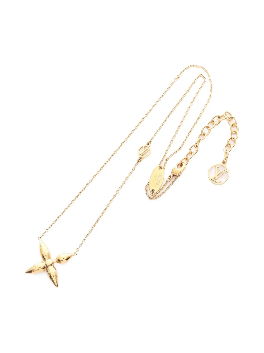 Pre-owned Louis Vuitton 2021 Collier Louisette Flower-pendant Necklace In Gold