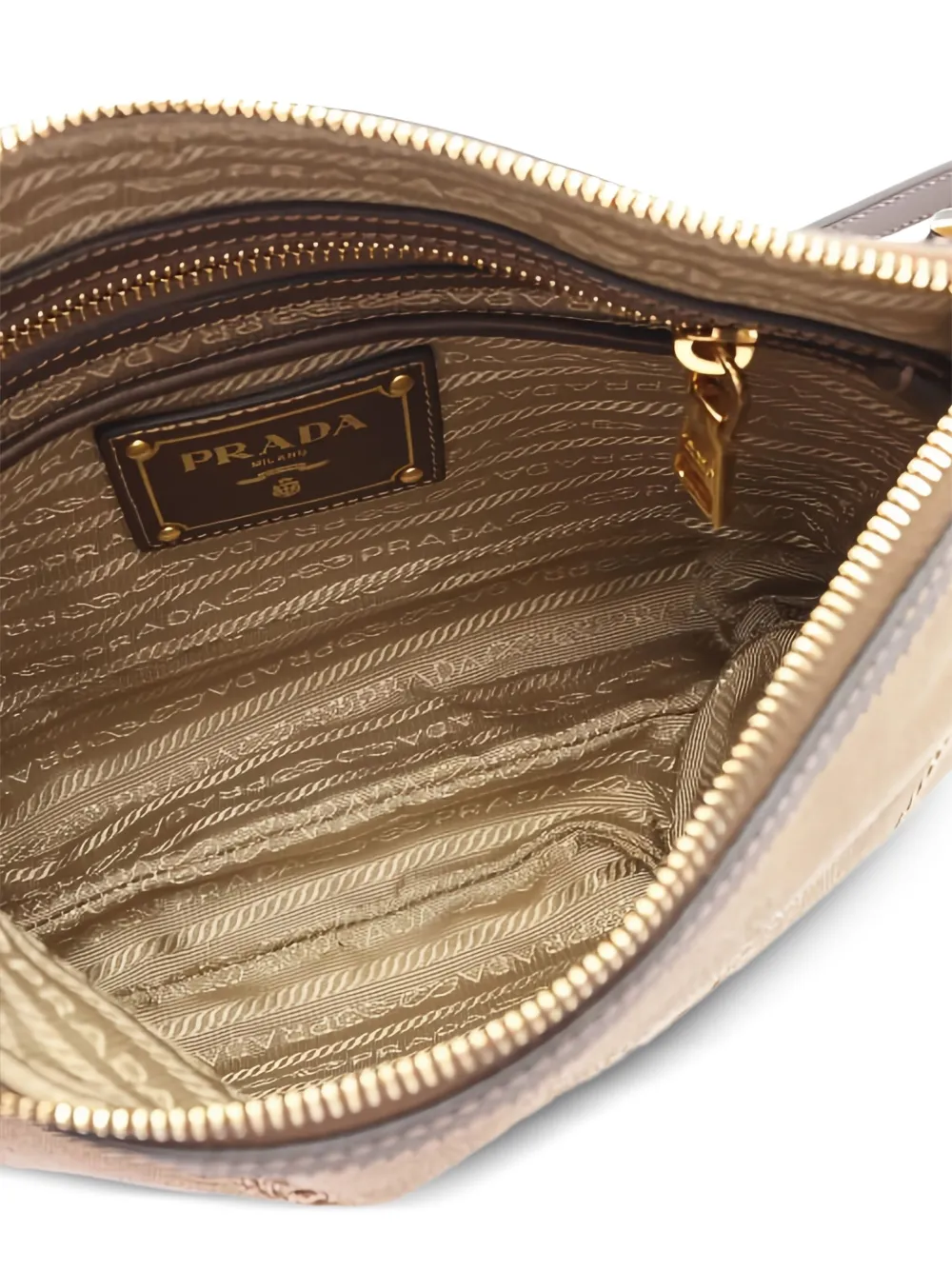 PRADA Pre-owned 2010 Logo Jacquard Shoulder Bag In Neutral