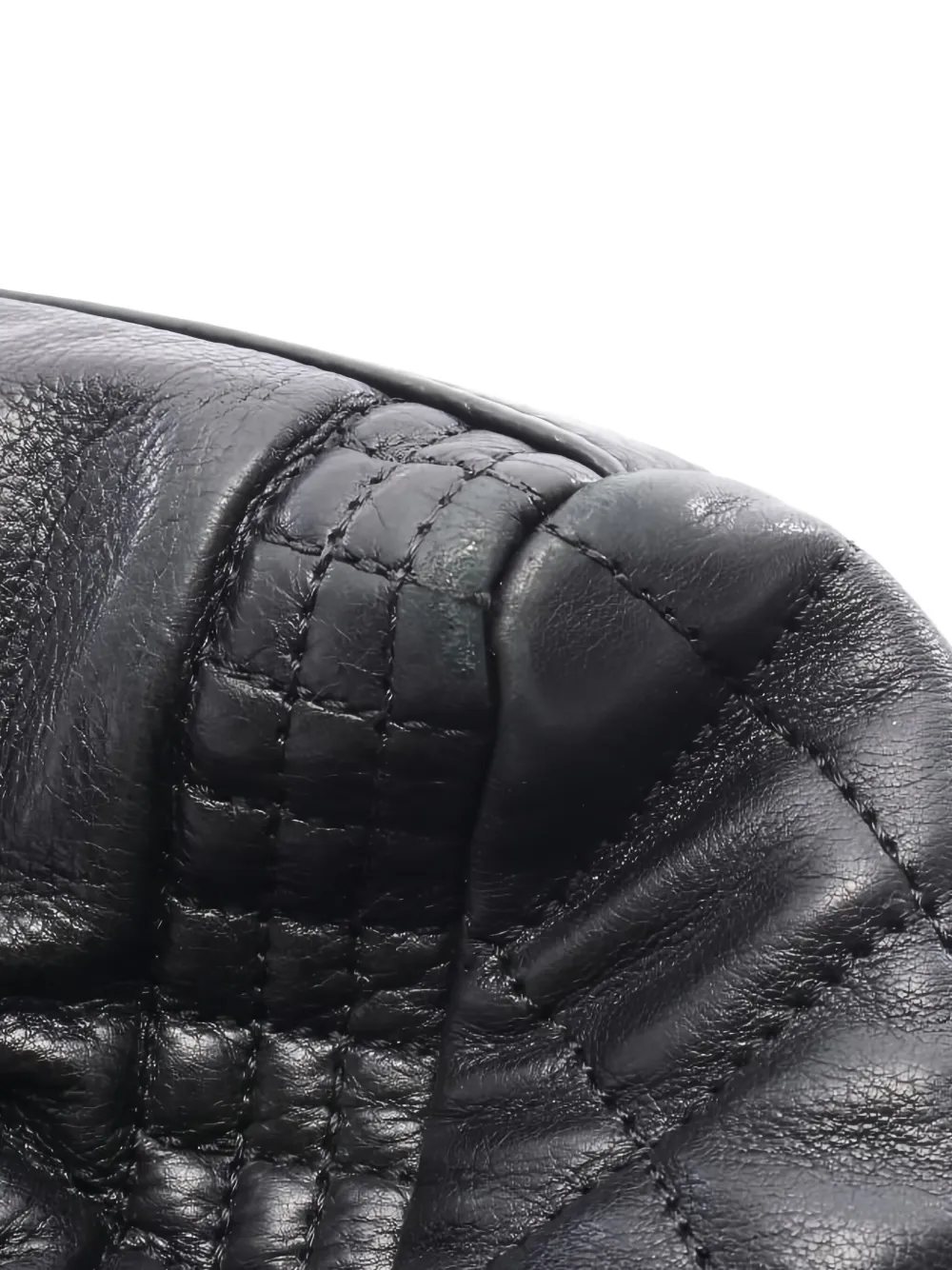 Pre-owned Chanel 2012 Coco-mark Chain Leather Shoulder Bag In Black