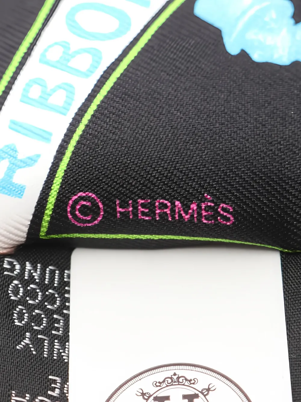 Pre-owned Hermes 2020s Funny Ice Cream Ribbon Scarf In Black