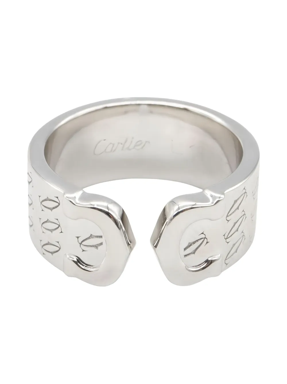 Pre-owned Cartier 2010s 18k White Gold 2c 2000 Xmas Ring In Silver