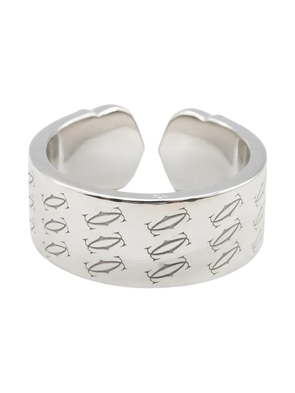 Pre-owned Cartier 2010s 18k White Gold 2c 2000 Xmas Ring In Silver