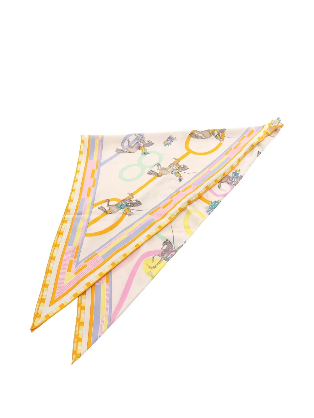Hermès Pre-Owned 2020s Passades et Serpentines triangle scarf | Neutrals | Image 1
