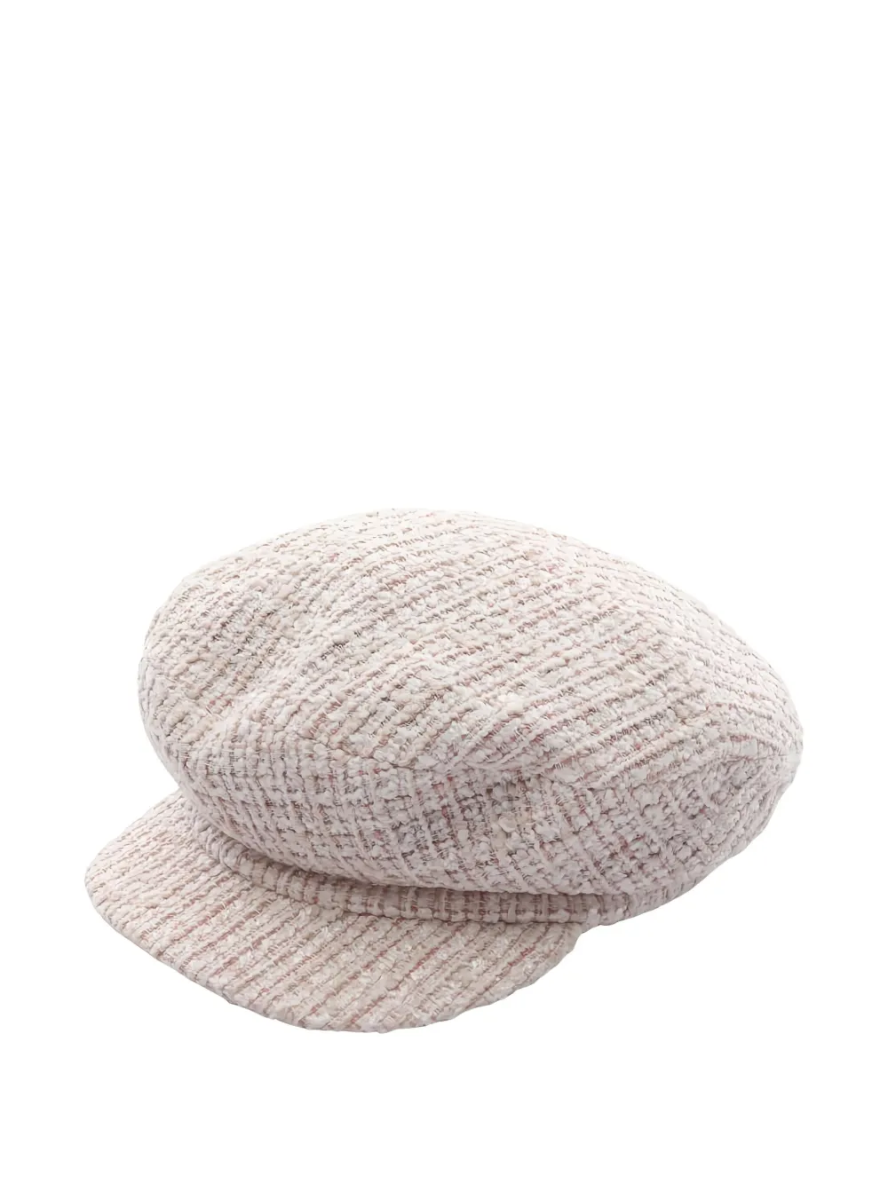 Pre-owned Chanel 1986-1988 Coco Mark Tweed Casquette Hat In Neutral
