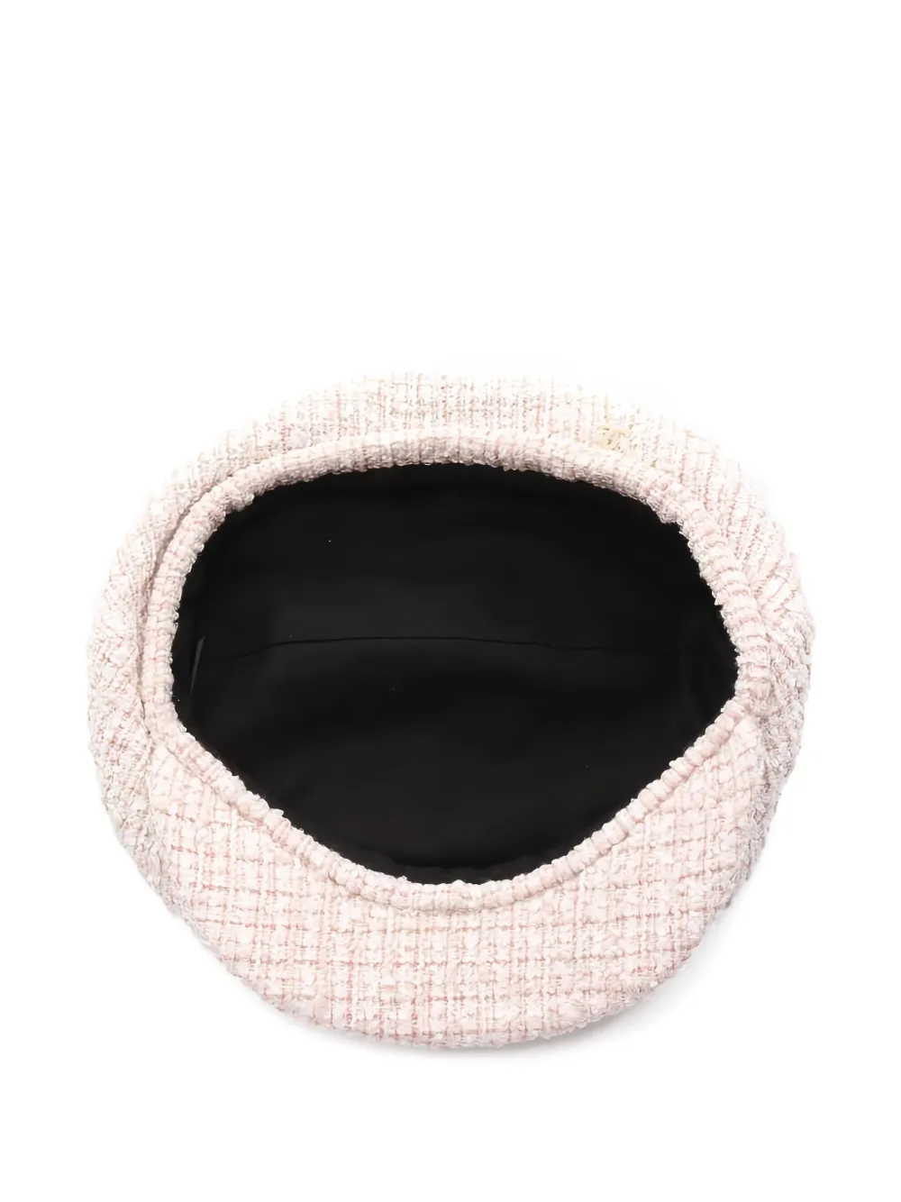 Pre-owned Chanel 1986-1988 Coco Mark Tweed Casquette Hat In Neutral