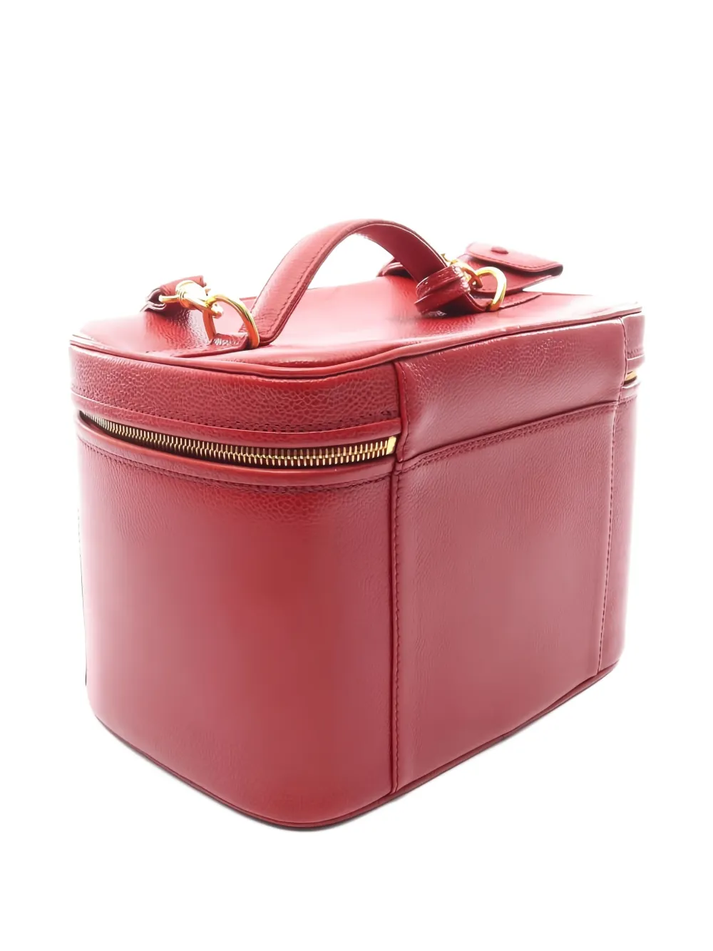 CHANEL Pre-Owned small 1997-1999 Coco Mark caviar-leather tote bag - Rood