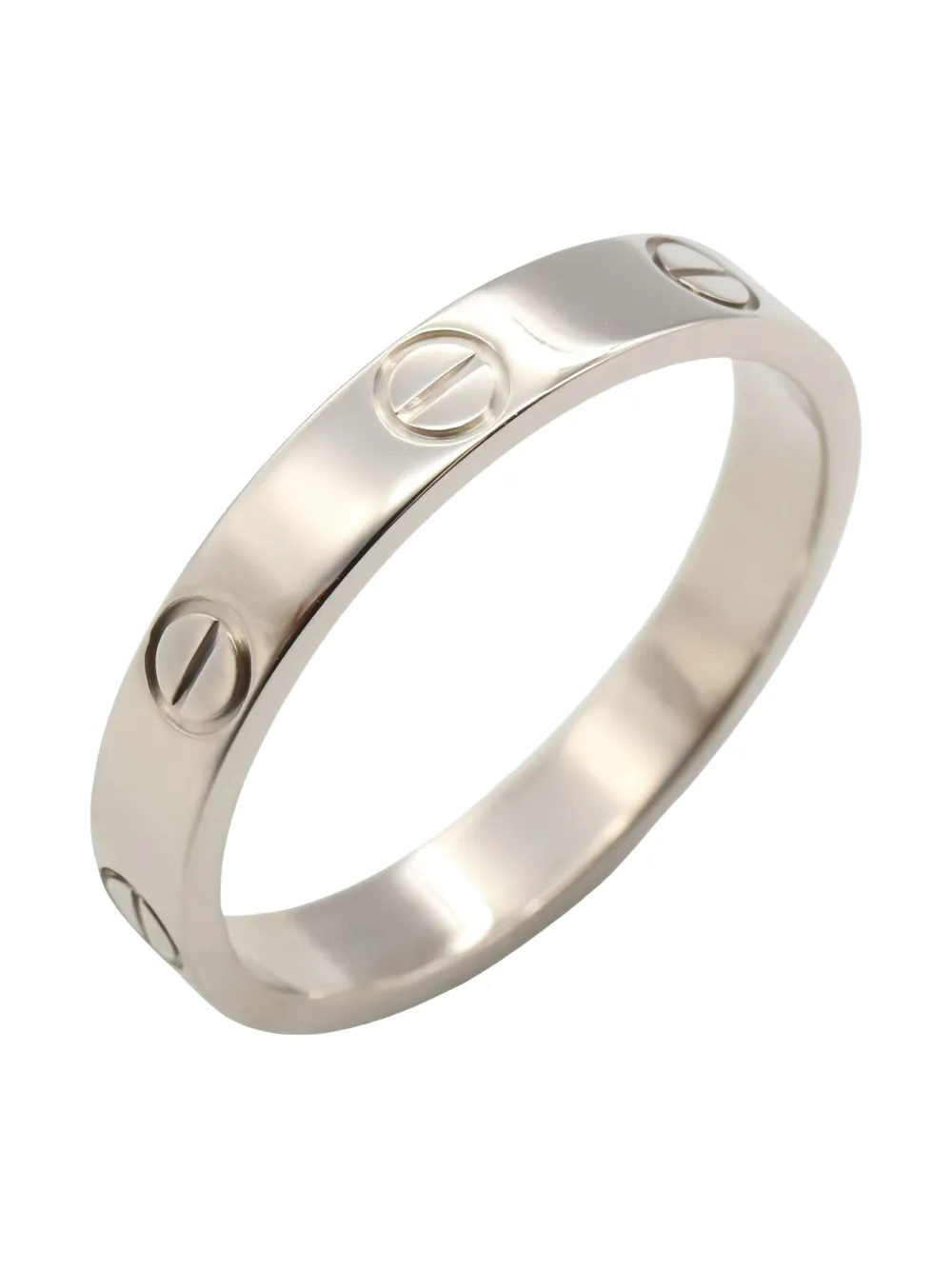 Pre-owned Cartier 2010s 18k White Gold Mini Love Ring In Silver