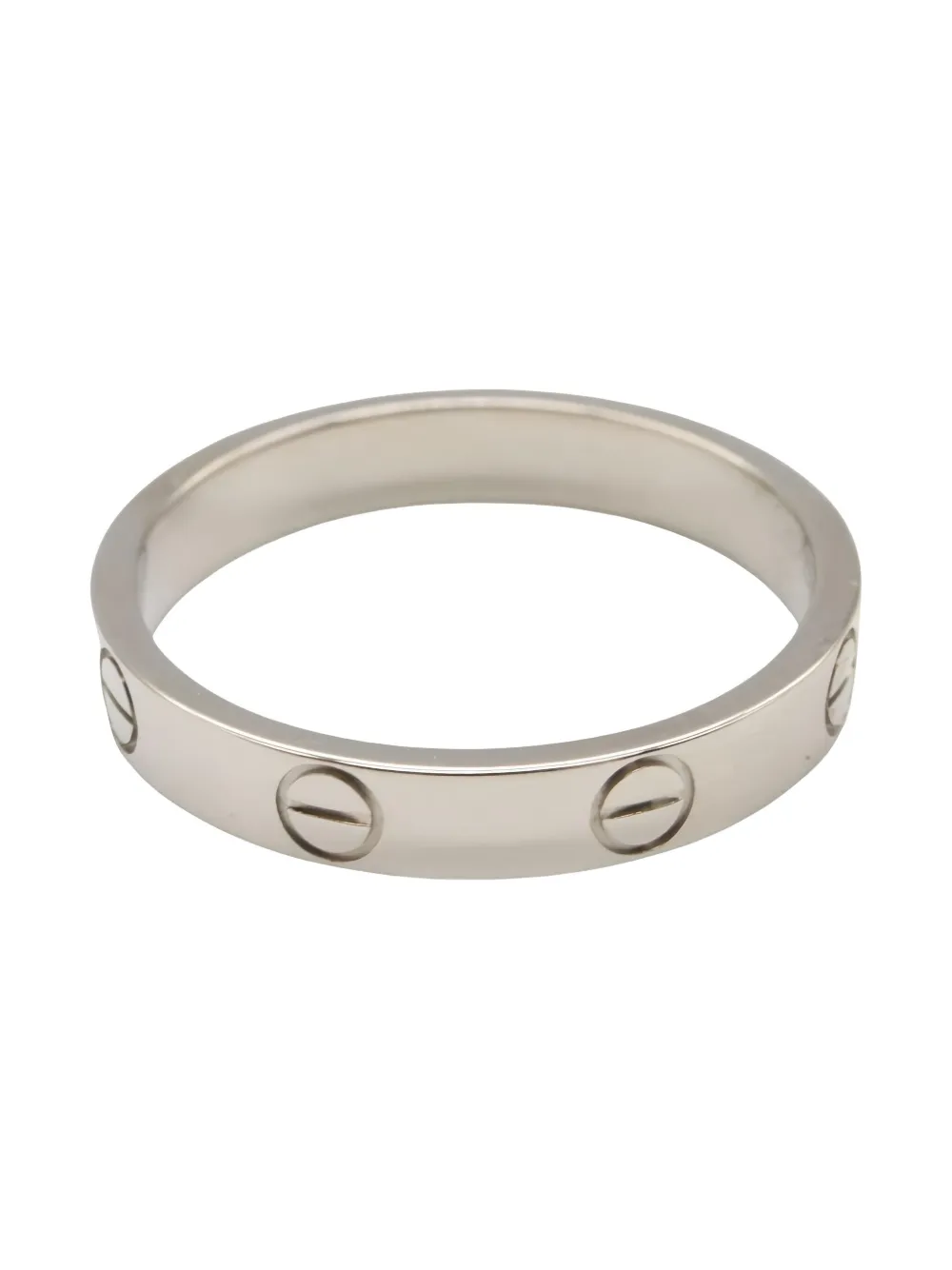 Pre-owned Cartier 2010s 18k White Gold Mini Love Ring In Silver