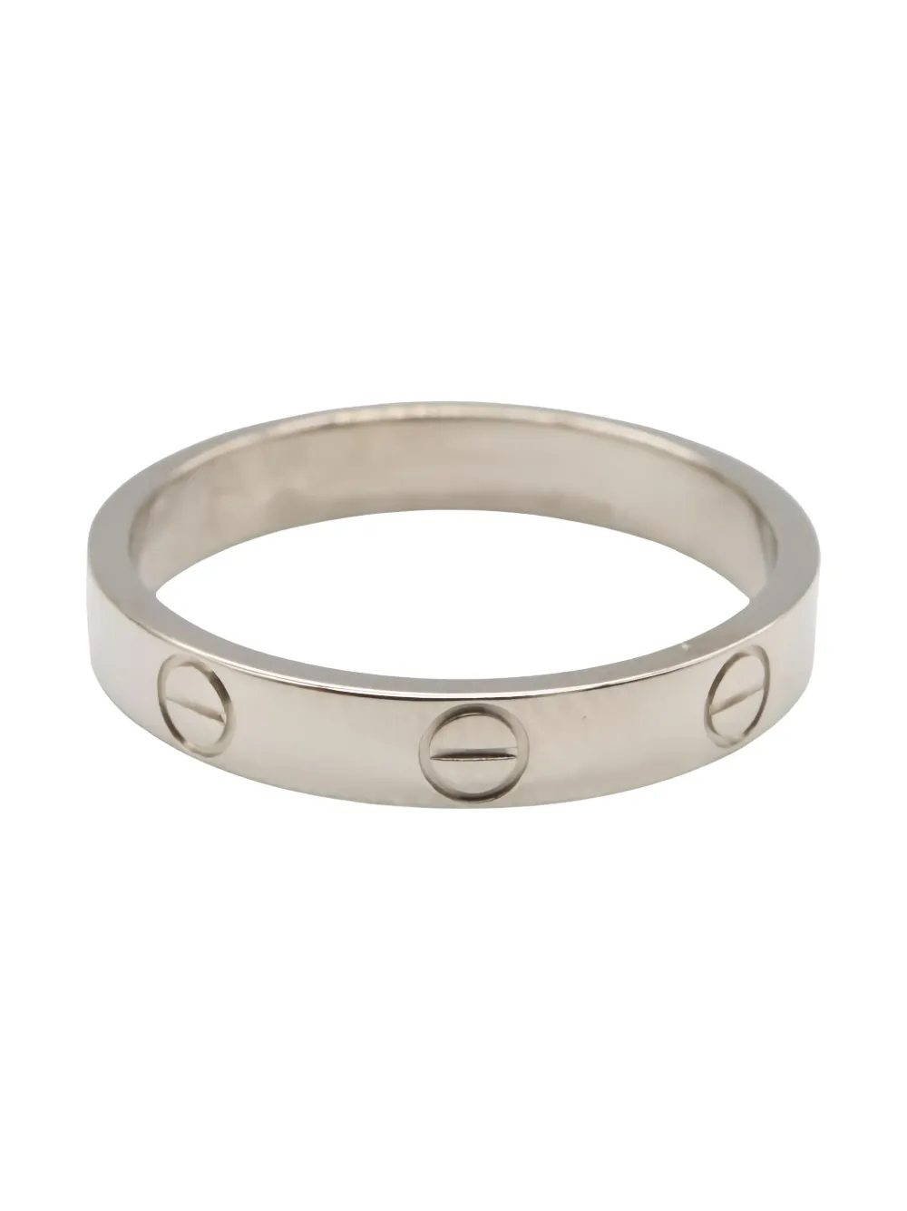 Pre-owned Cartier 2010s 18k White Gold Mini Love Ring In Silver
