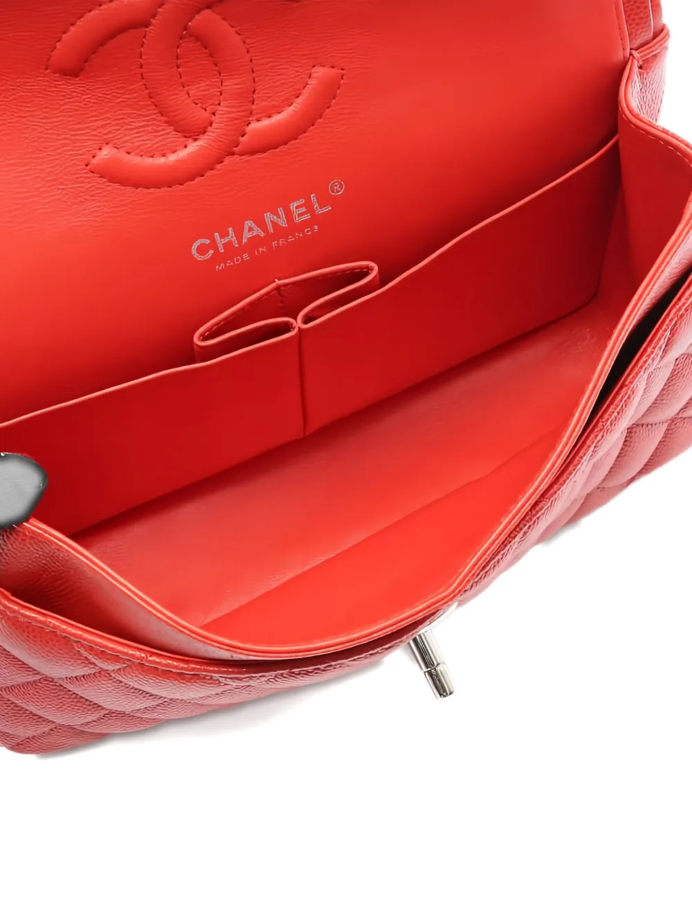 Pre-owned Chanel 2020-2021 Double Flap Shoulder Bag In Red