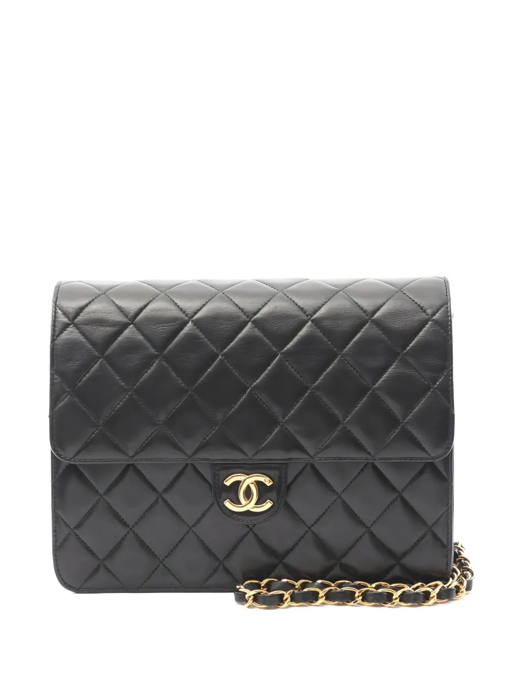 CHANEL Pre-Owned 1996-1997 マトラッセ シングルフラップ チェーン ショルダーバッグ - ブラック CHANEL Pre-Owned 1996-1997 マトラッセ シングルフラップ チェーン ショルダーバッグ - ブラック