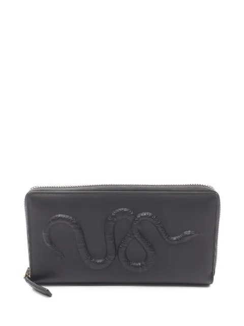 Gucci Pre-Owned 2010s embossed-snake round-zip wallet