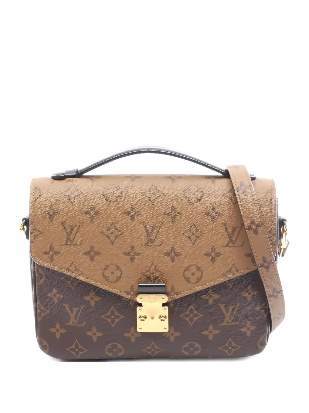 Pre-owned Louis Vuitton 2010 Metis Mm Monogram Satchel Bag In Brown