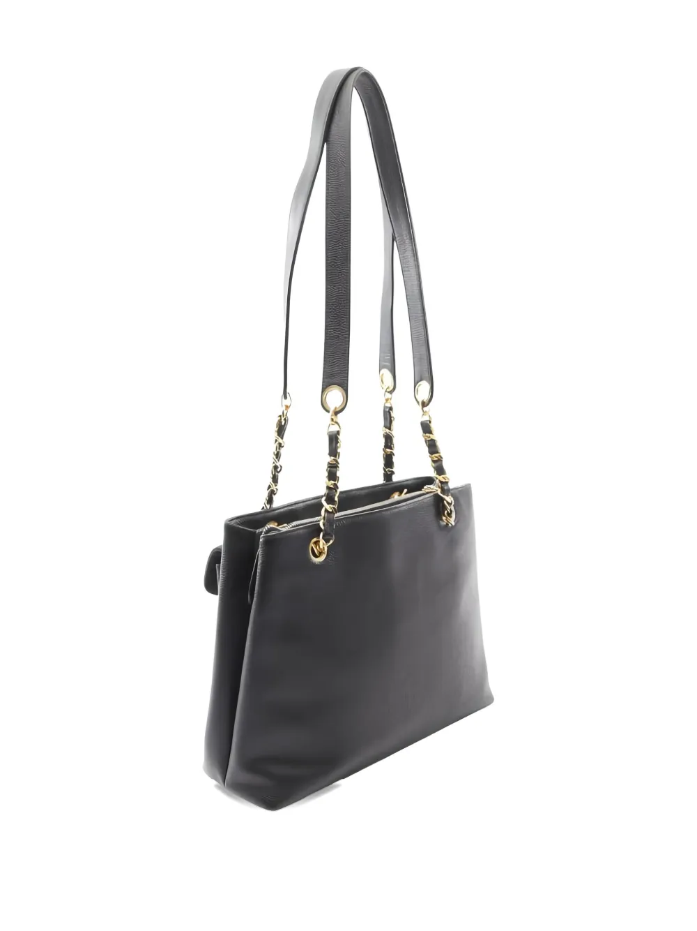 Pre-owned Chanel 1994-1996 Cc Mark Chain Shoulder Bag In Black
