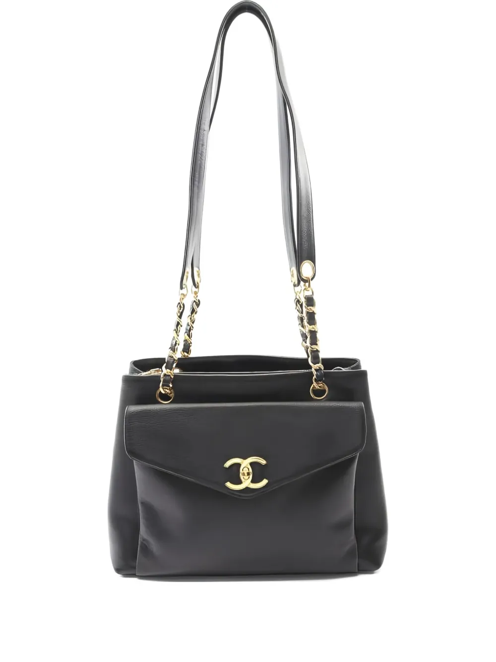 Pre-owned Chanel 1994-1996 Cc Mark Chain Shoulder Bag In Black