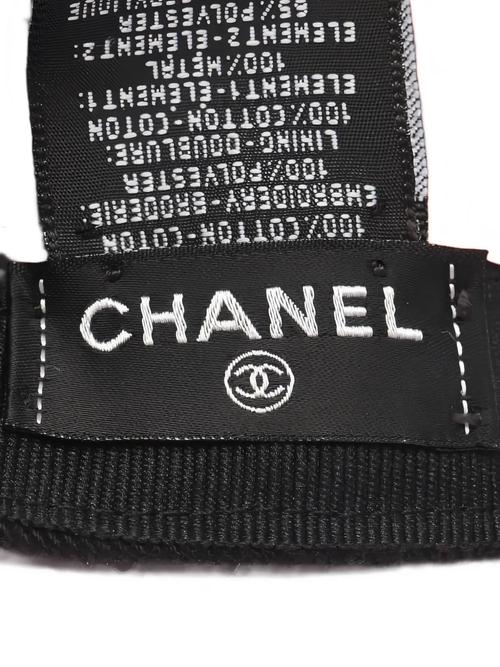 Pre-owned Chanel 1986-1988 Embroidered Coco Mark Cap In Black