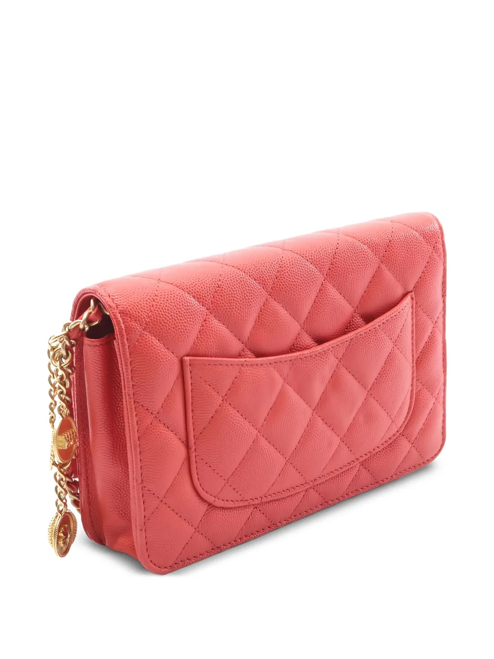 CHANEL Pre-Owned 2021 Matelassé chain wallet diamond quilted clutch bag | Pre-Owned | Image 2