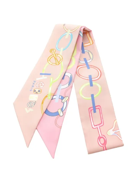 Hermès Pre-Owned 2020s do re boucles ribbon scarf