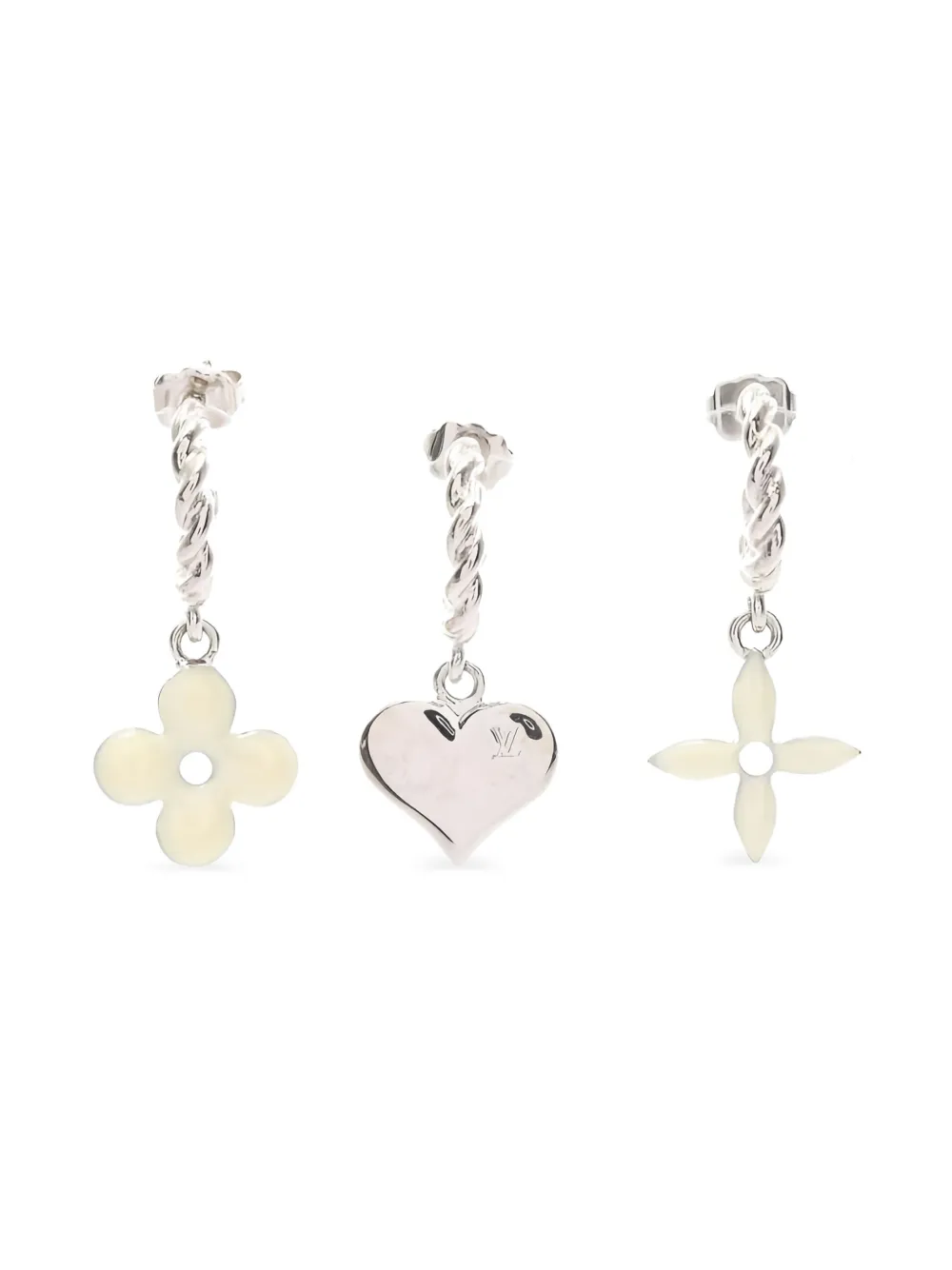 Louis Vuitton Pre-Owned 2010s ドレイユ スウィートモノグラム ハート フラワー ピアス 3点組 -