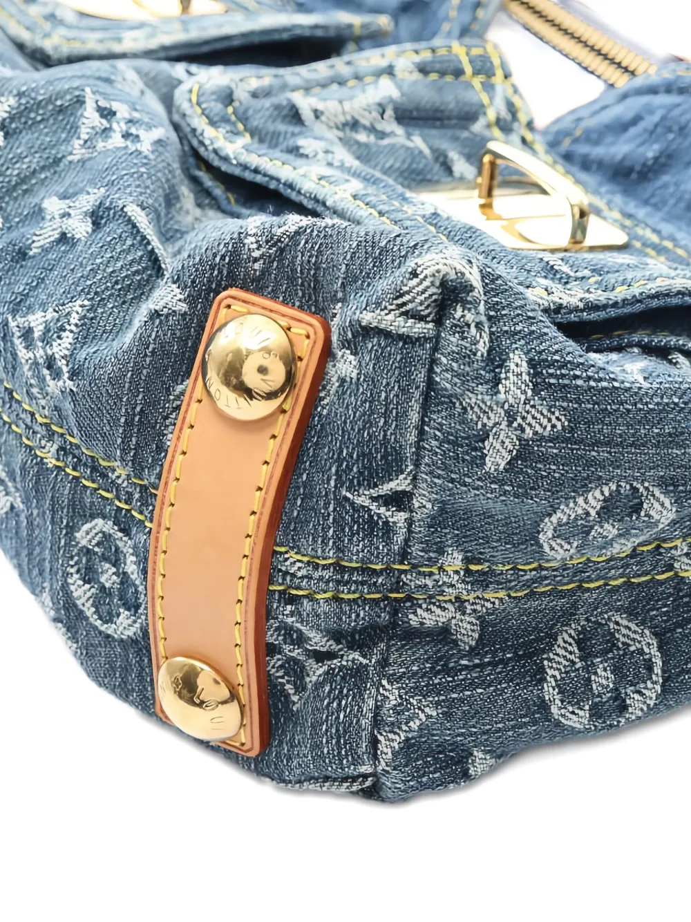 Pre-owned Louis Vuitton 2006 Monogram Buggy Pm Denim Shoulder Bag In Blue
