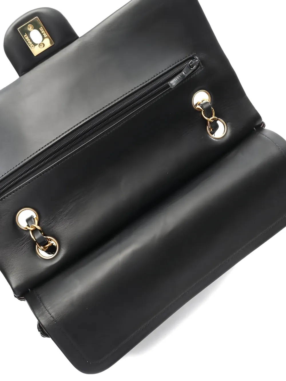 Pre-owned Chanel 2021 Matelassé W Flap Chain Shoulder Bag In Black