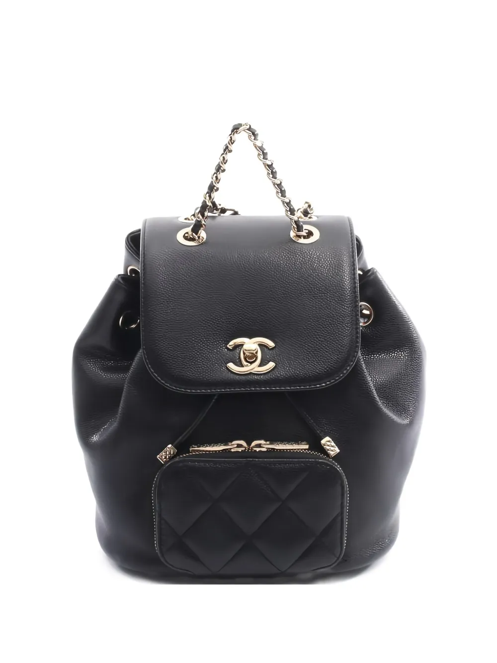 Pre-owned Chanel 2021s Quilted Mini Backpack In Black
