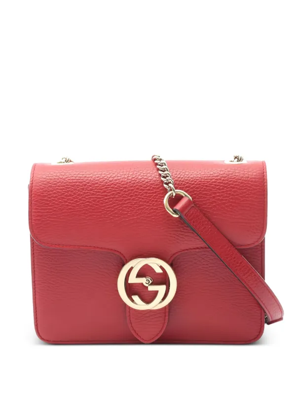 Gucci Pre-Owned 2010s Interlocking G Chain Leather Shoulder Bag