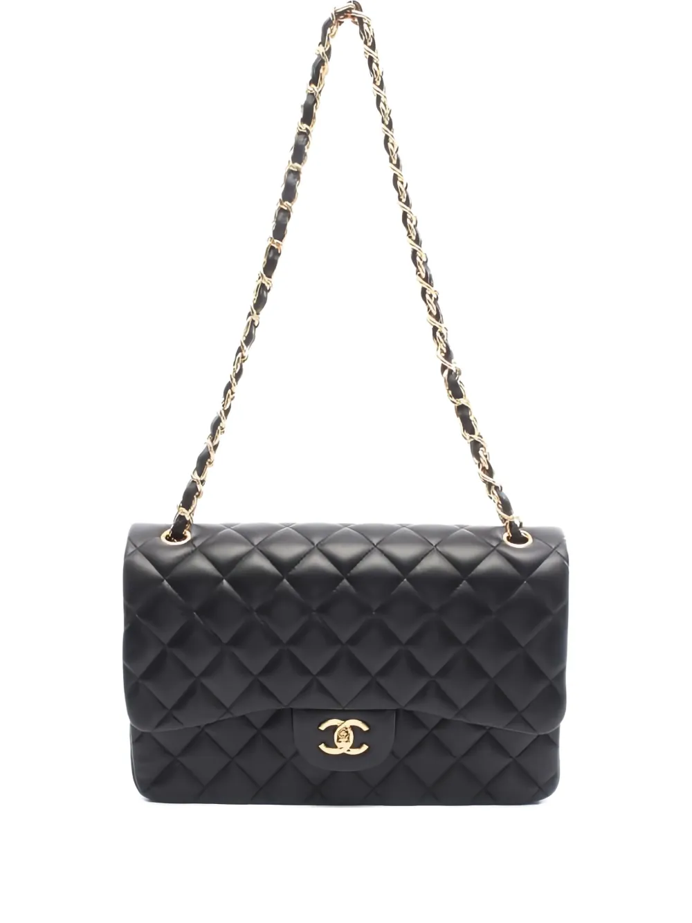 CHANEL Pre-Owned 2016-2017 ラージ デカ マトラッセ 30 ショルダーバッグ - ブラック CHANEL Pre-Owned 2016-2017 ラージ デカ マトラッセ 30 ショルダーバッグ - ブラック