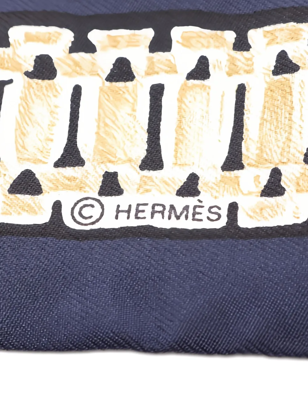 Pre-owned Hermes 2020s Le Tresor De Medor Ribbon Scarf In Blue